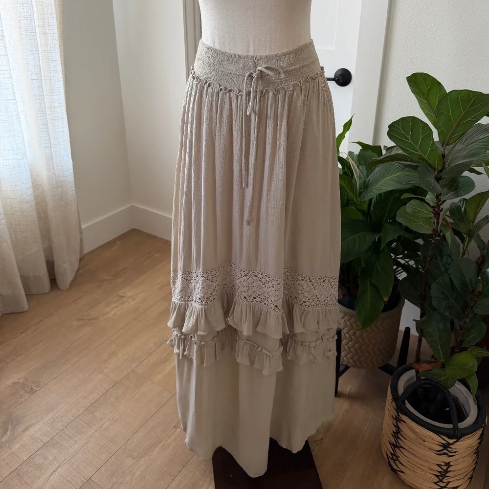 Three Bird Nest boho maxi skirt - Picture 1 of 2